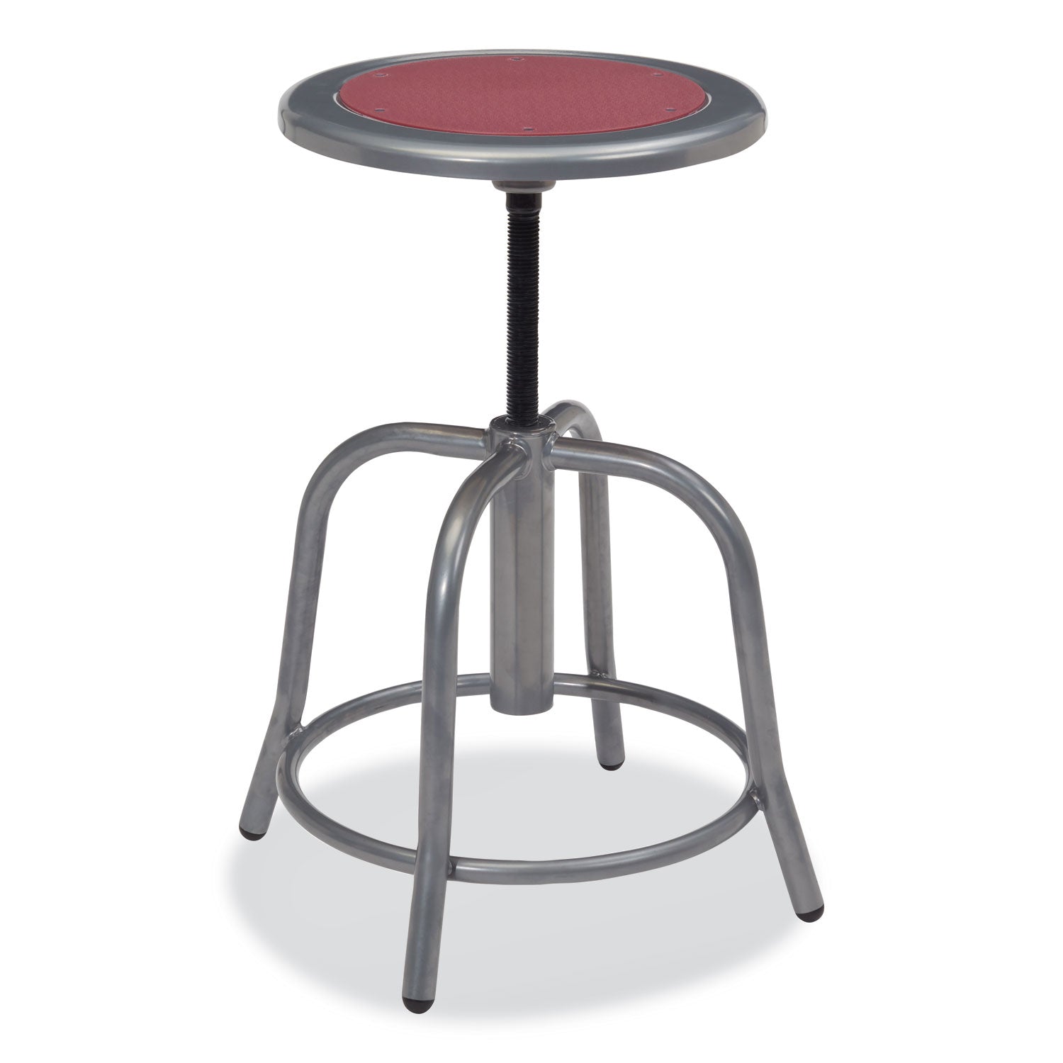 NPS® 18”-25” Height Adjustable Designer Stool, Surface Color: Burgundy, Frame Color: Grey