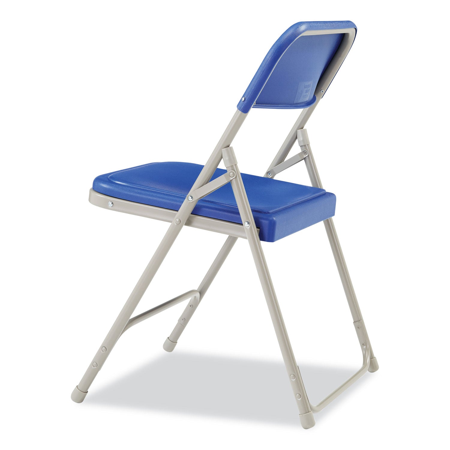 NPS® 800 Series Premium Lightweight Plastic Folding Chair, Pack of 4, Surface Color: Blue, Frame Color: Grey