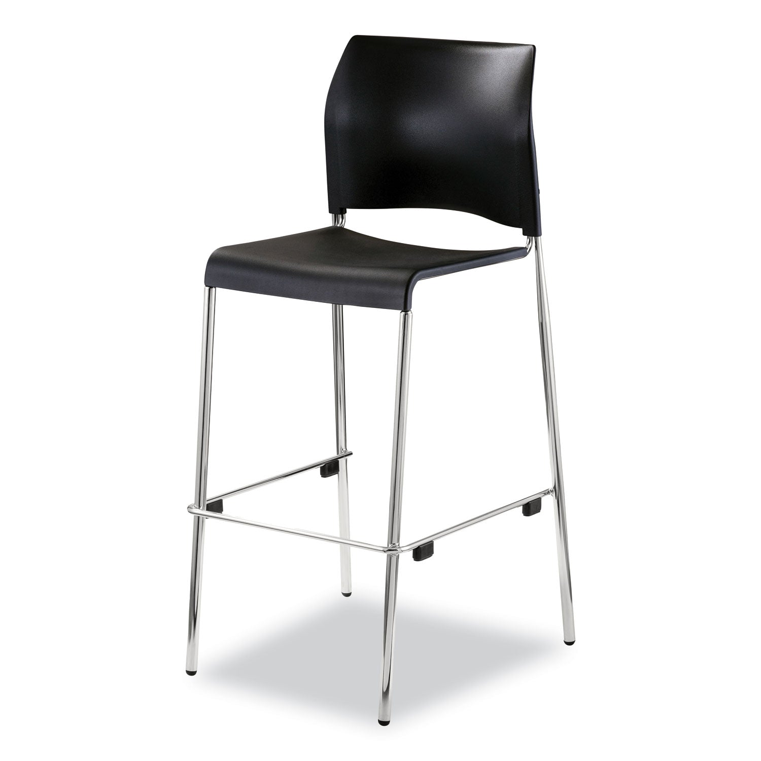 NPS® 8800 Series Cafetorium Plastic Stool, 30"H, Surface Color: Black, Frame Color: Chrome