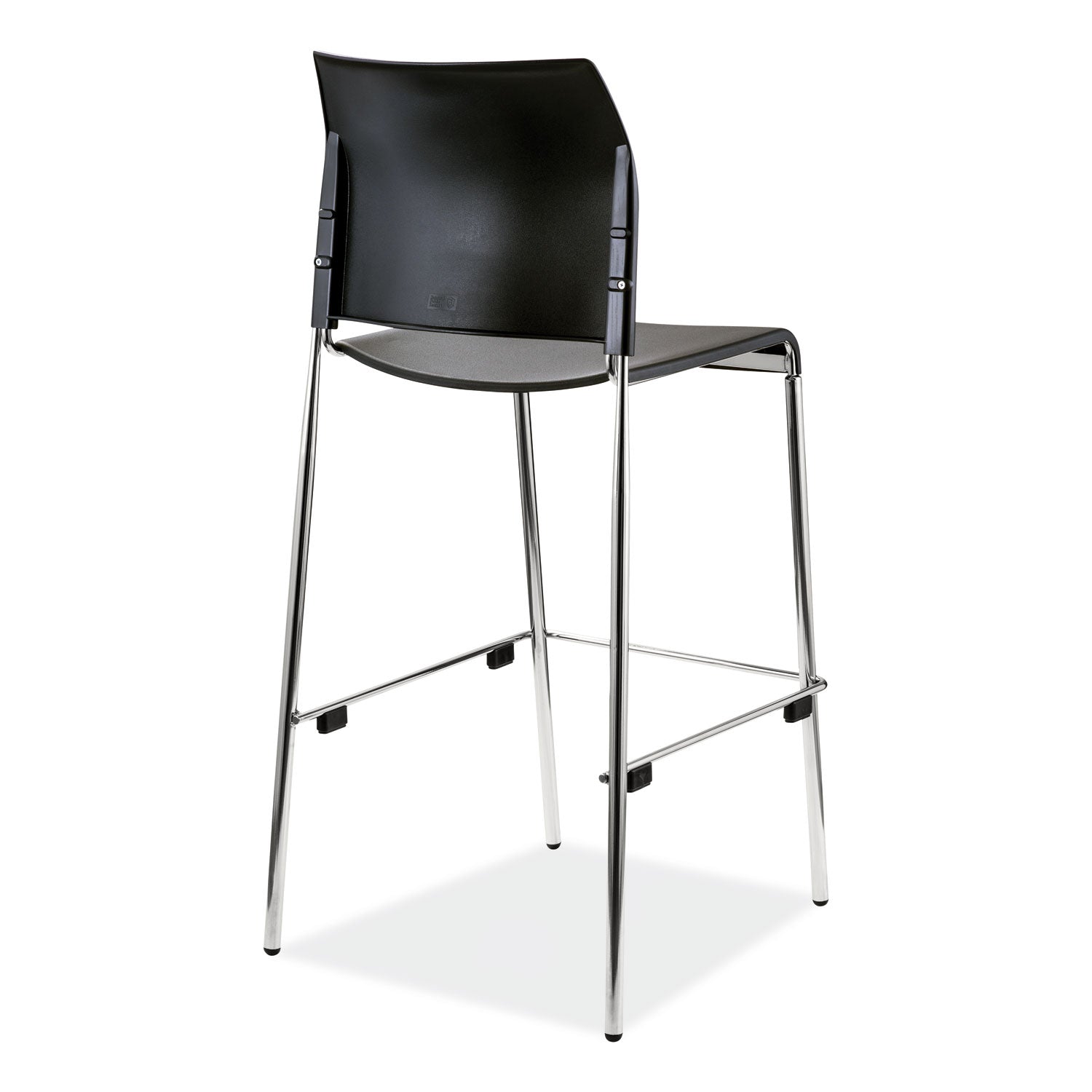 NPS® 8800 Series Cafetorium Plastic Stool, 30"H, Surface Color: Black, Frame Color: Chrome