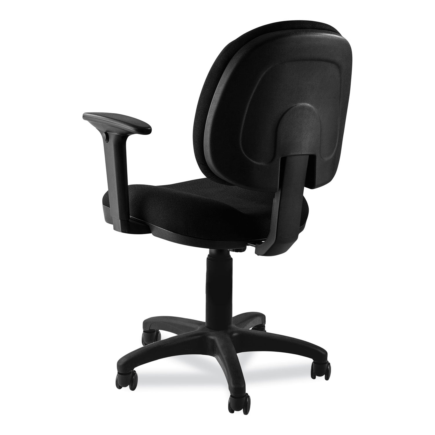 NPS® Comfort Task Chair with Arms, 18"-22" Height, Surface Color: Black, Frame Color: Black