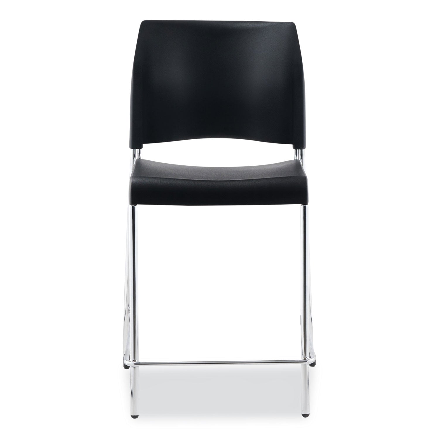 NPS® 8800 Series Cafetorium Plastic Stool, 24"H, Surface Color: Black, Frame Color: Chrome