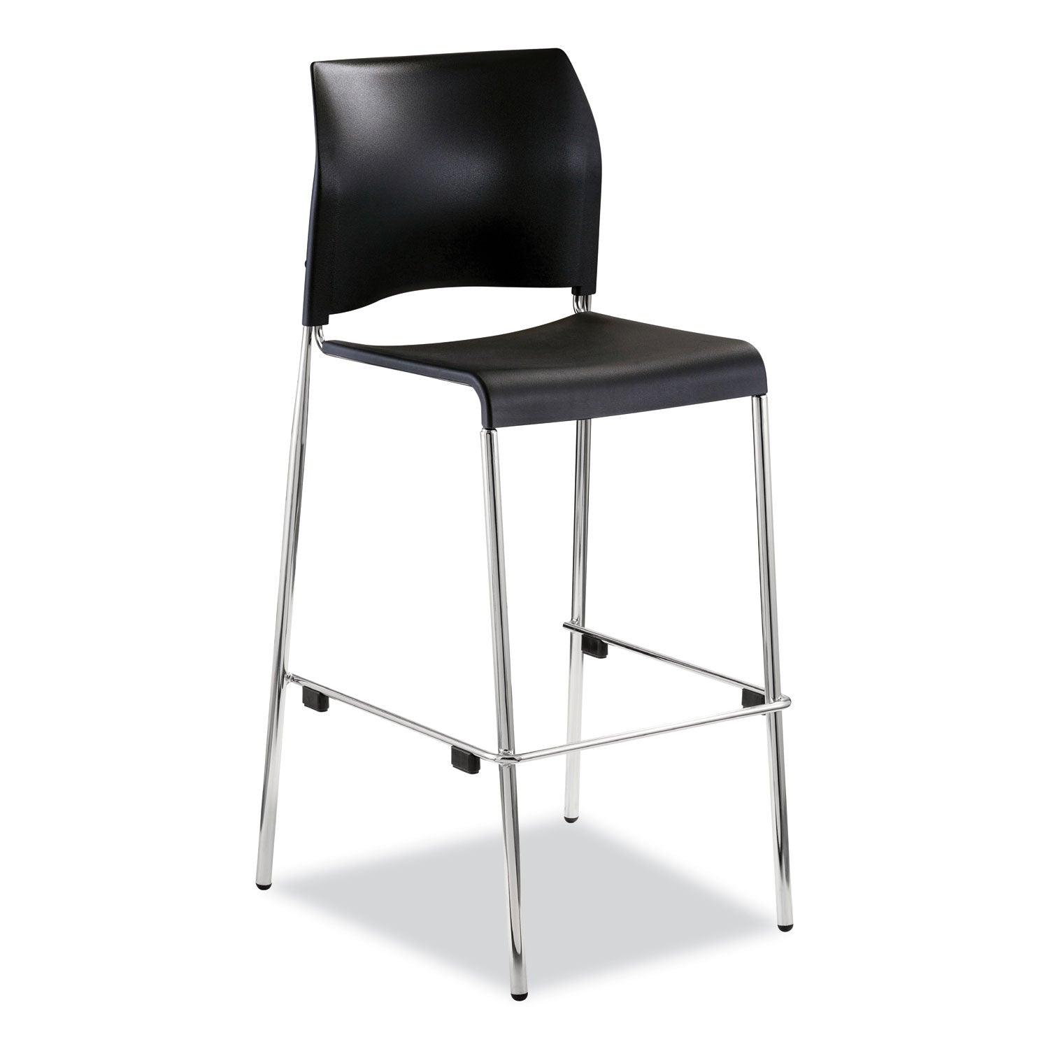 NPS® 8800 Series Cafetorium Plastic Stool, 30"H, Surface Color: Black, Frame Color: Chrome