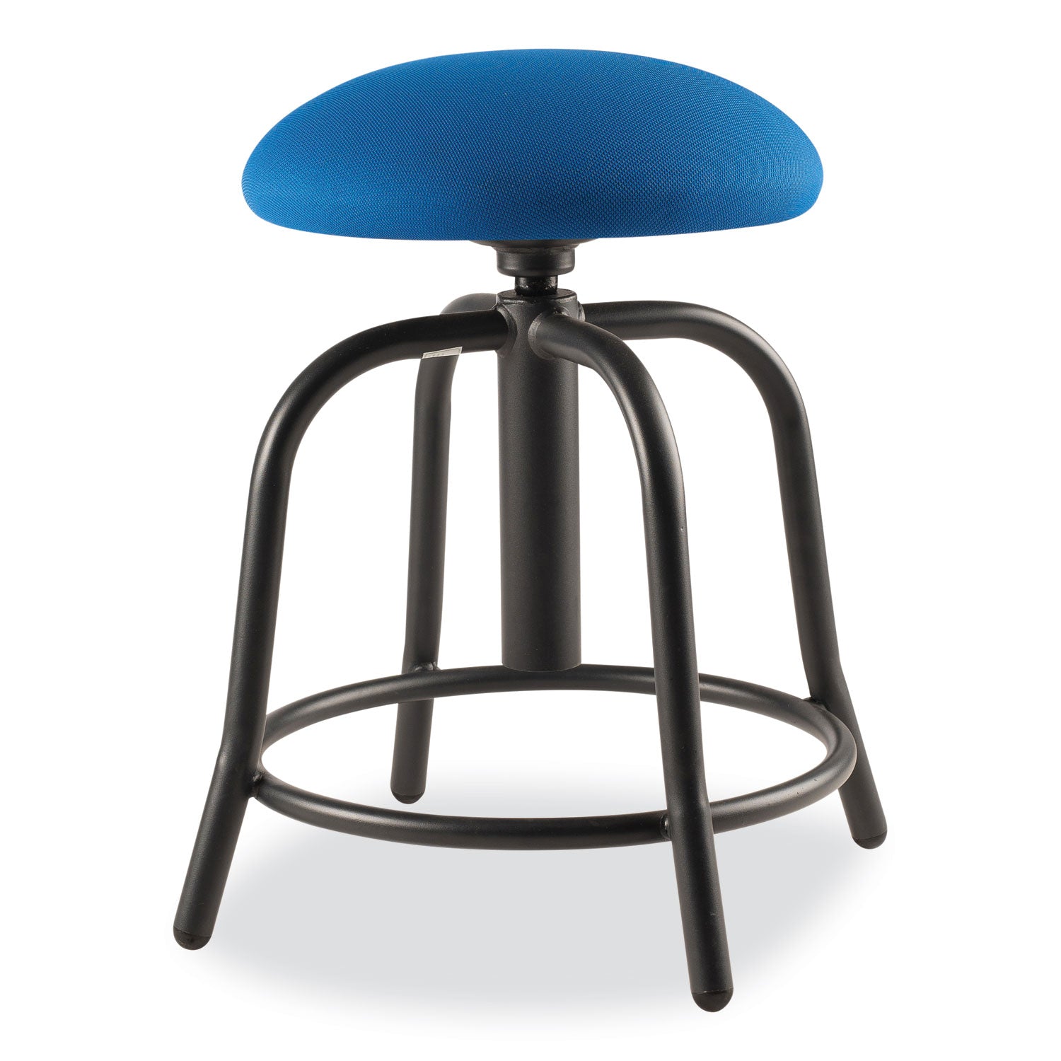 NPS® 18"-25" Height Adjustable Designer Stool, 3" Fabric Padded Seat, Surface Color: Cobalt Blue, Frame Color: Black