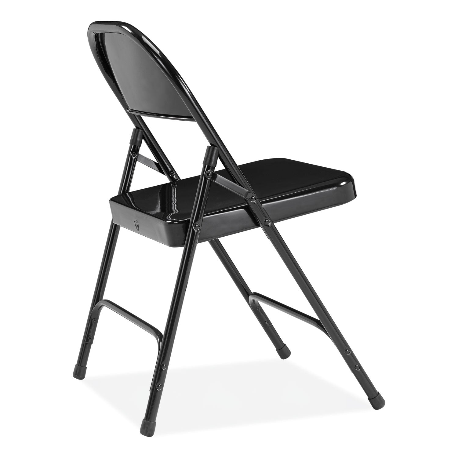 NPS® 50 Series All-Steel Folding Chair, Pack of 4, Surface Color: Black, Frame Color: Black