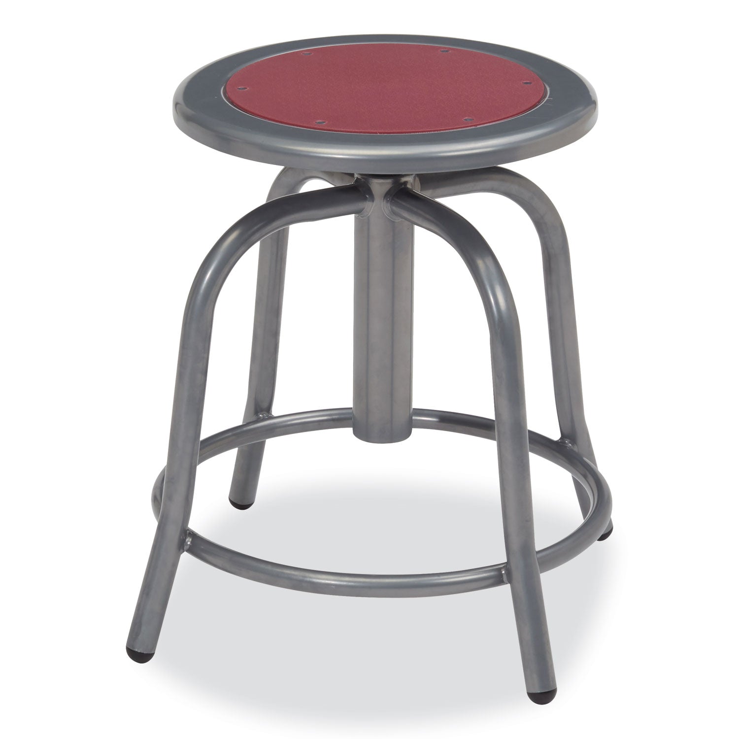 NPS® 18”-25” Height Adjustable Designer Stool, Surface Color: Burgundy, Frame Color: Grey