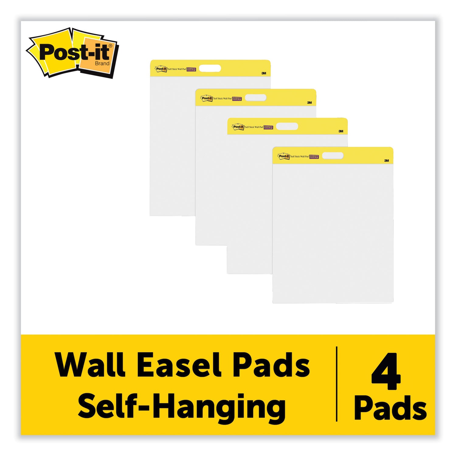 Wall Pad, 20 in x 23 in, White, 20 Sheets/Pad, 2 Pads/Pack, Mounts with Command™ Strips included