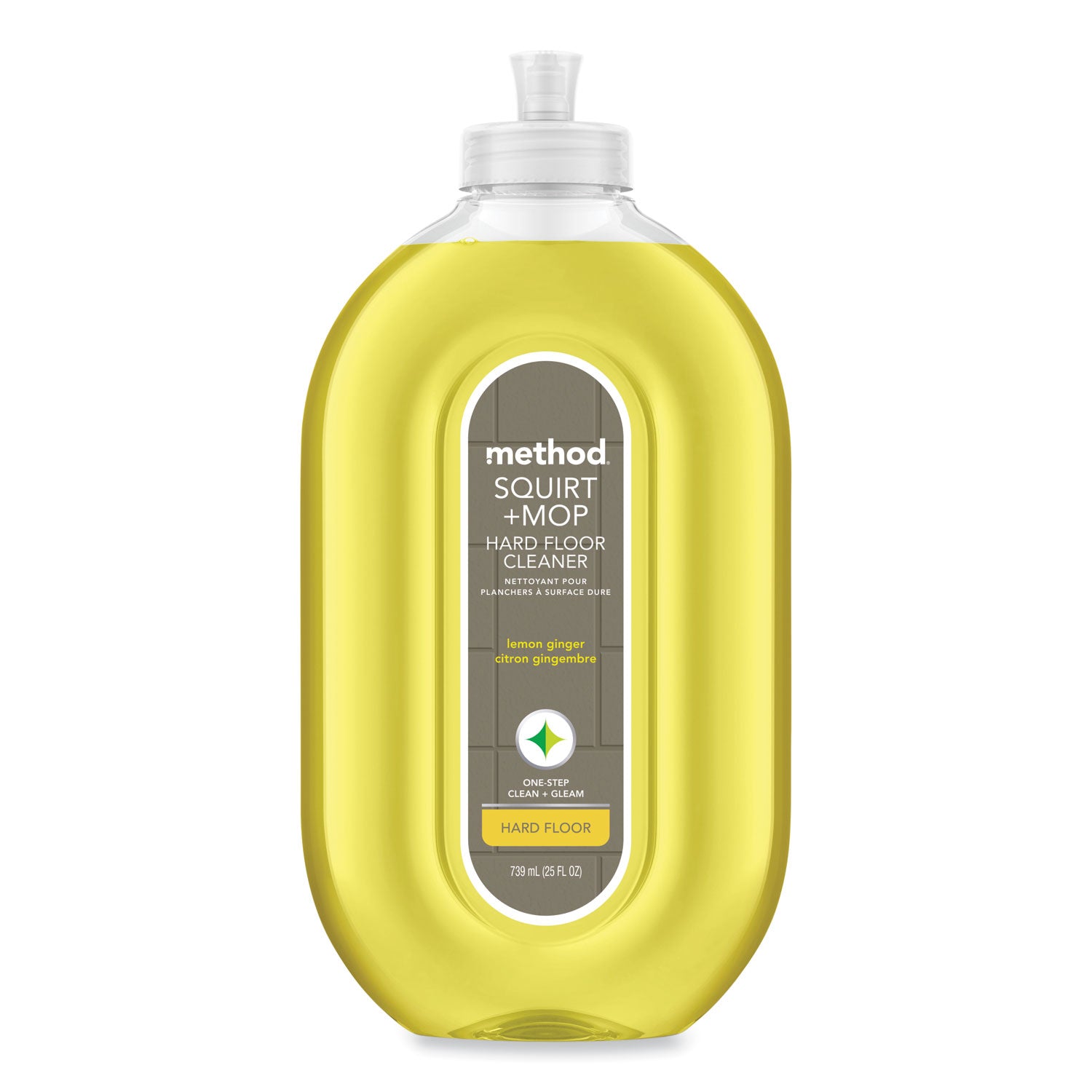 Method Squirt + Mop Hard Floor Cleaner - Ready-To-Use - 25 fl oz (0.8 quart) - Lemon Ginger Scent - Non-toxic, Deodorize, Triclosan-free - Lemon - 1 Each