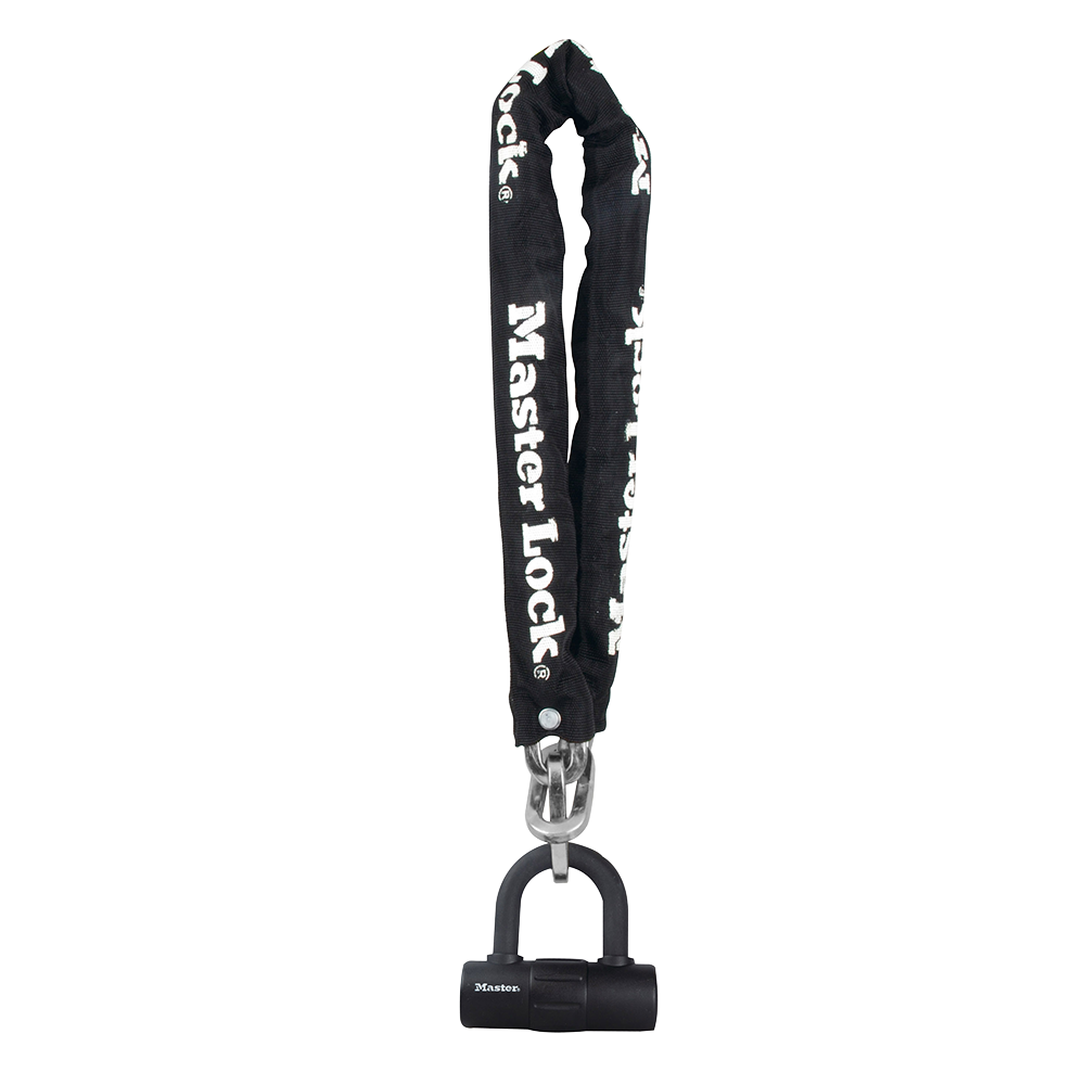 3ft (90cm) Bike Lock Chain with 10mm Diameter Hardened Steel Links; 3-1/2in x 14mm Mini U-Lock