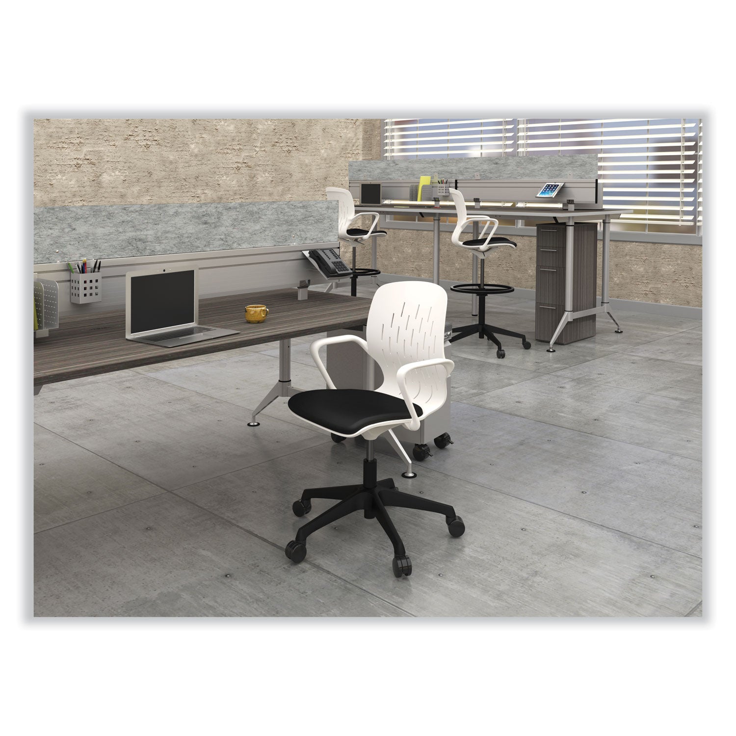 Shell Ext Hgt Task Chair White