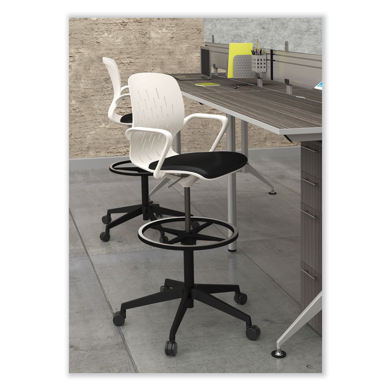 Shell Ext Hgt Task Chair White