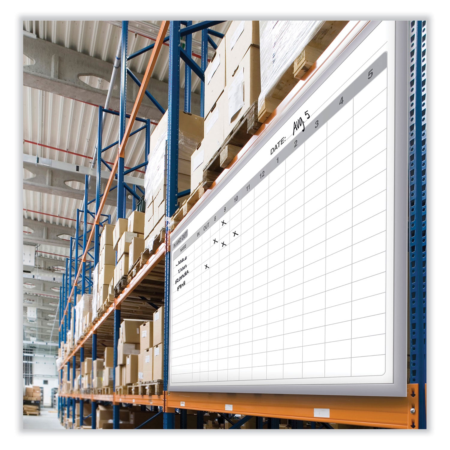 Ghent Dry Erase Board, 48" x 36", White Steel Surface, Satin Aluminum Frame, Magnetic, Stain/Ghost/Fade Resistant, Accessory Tray, 1 Each