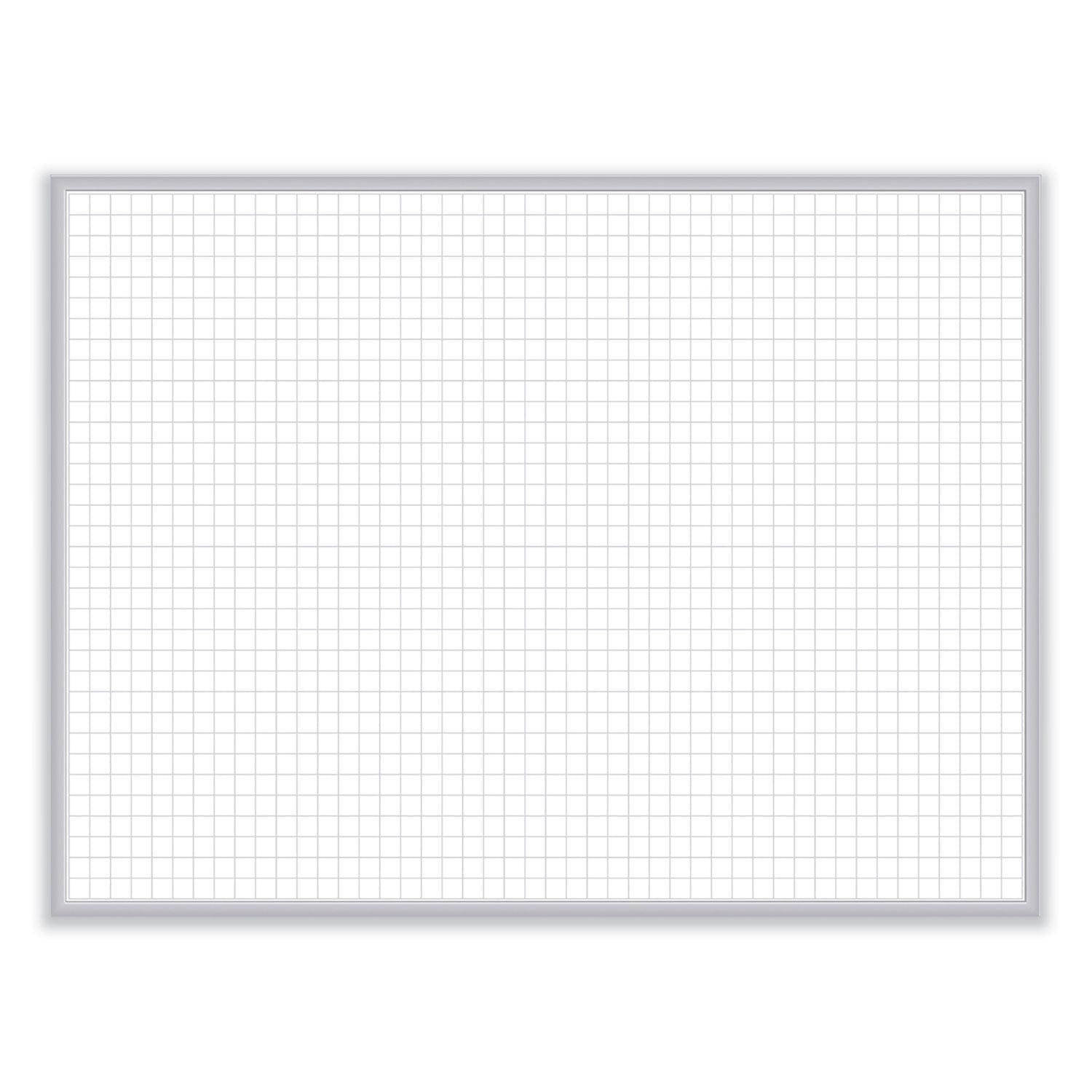 Ghent Grid Whiteboard, 48" x 36", White Steel Surface, Satin Aluminum Frame, Magnetic, Grid Pattern, Stain/Ghost/Fade Resistant, Accessory Tray, 1 Each