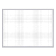 Ghent Grid Whiteboard, 48" x 36", White Steel Surface, Satin Aluminum Frame, Magnetic, Grid Pattern, Stain/Ghost/Fade Resistant, Accessory Tray, 1 Each