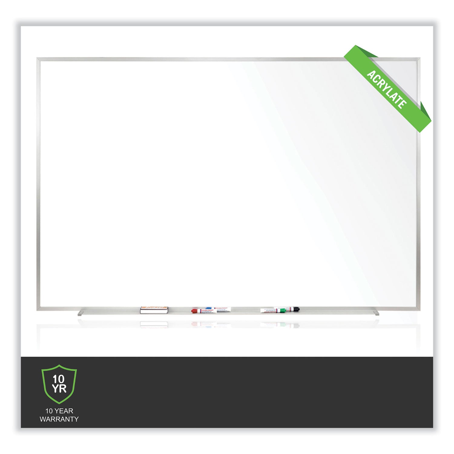 Ghent M2 Dry Erase Board - 60" (5 ft) Width x 48" (4 ft) Height - White Surface - Satin Aluminum Frame - Rectangle - Horizontal - Non-magnetic, Accessory Tray, Eco-friendly, Durable - 1 Each - TAA Compliant