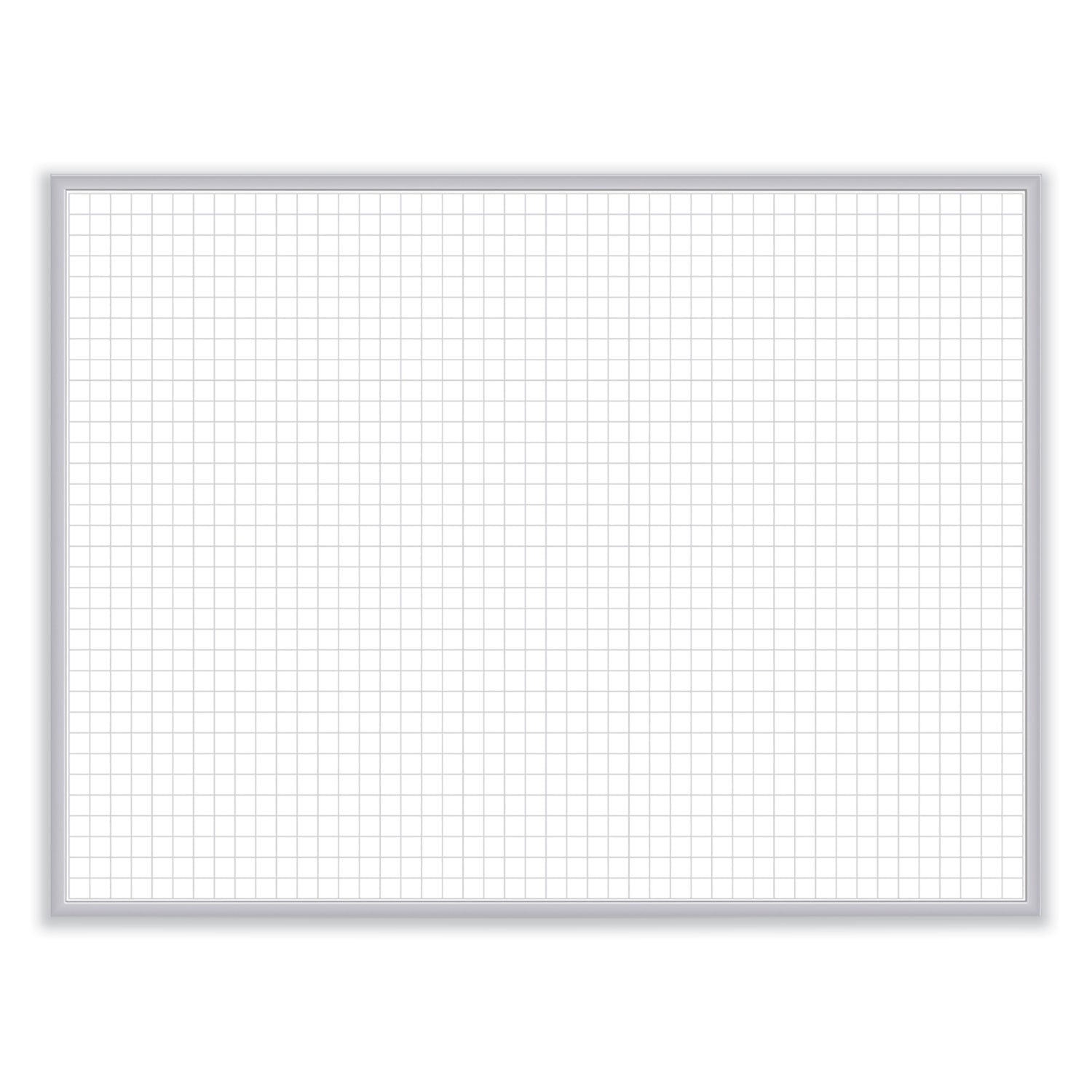 Ghent Grid Whiteboard, 36" x 24", White Steel Surface, Satin Aluminum Frame, Magnetic, Grid Pattern, Stain/Ghost/Fade Resistant, Accessory Tray, Includes 1 Board, 1 Marker, 1 Eraser, 1 Tray