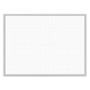 Ghent Grid Whiteboard, 36" x 24", White Steel Surface, Satin Aluminum Frame, Magnetic, Grid Pattern, Stain/Ghost/Fade Resistant, Accessory Tray, Includes 1 Board, 1 Marker, 1 Eraser, 1 Tray