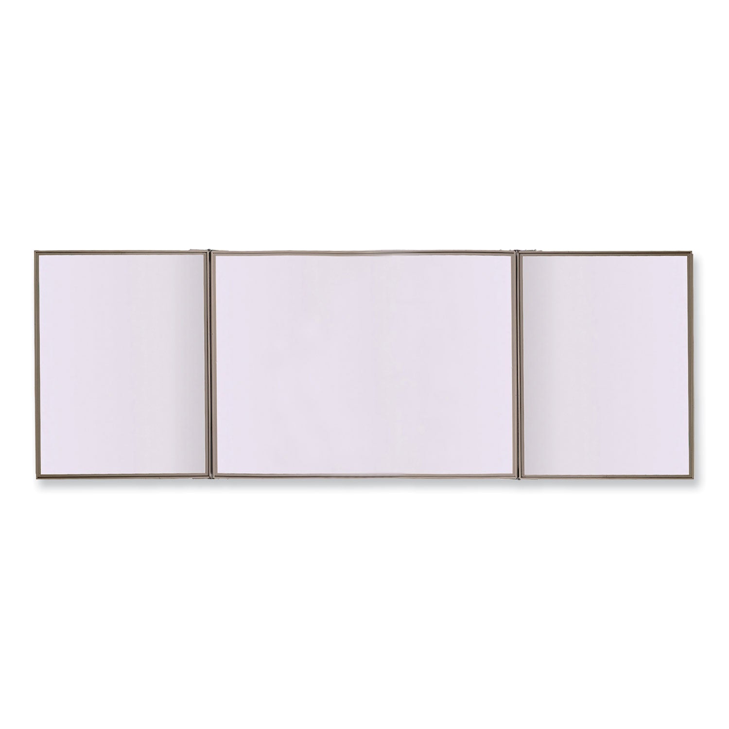 VisuALL PC Whiteboard Cabinet with Fabric Bulletin Board Exterior Doors, 36" x 24", Beige/White Surface, Satin Aluminum Frame