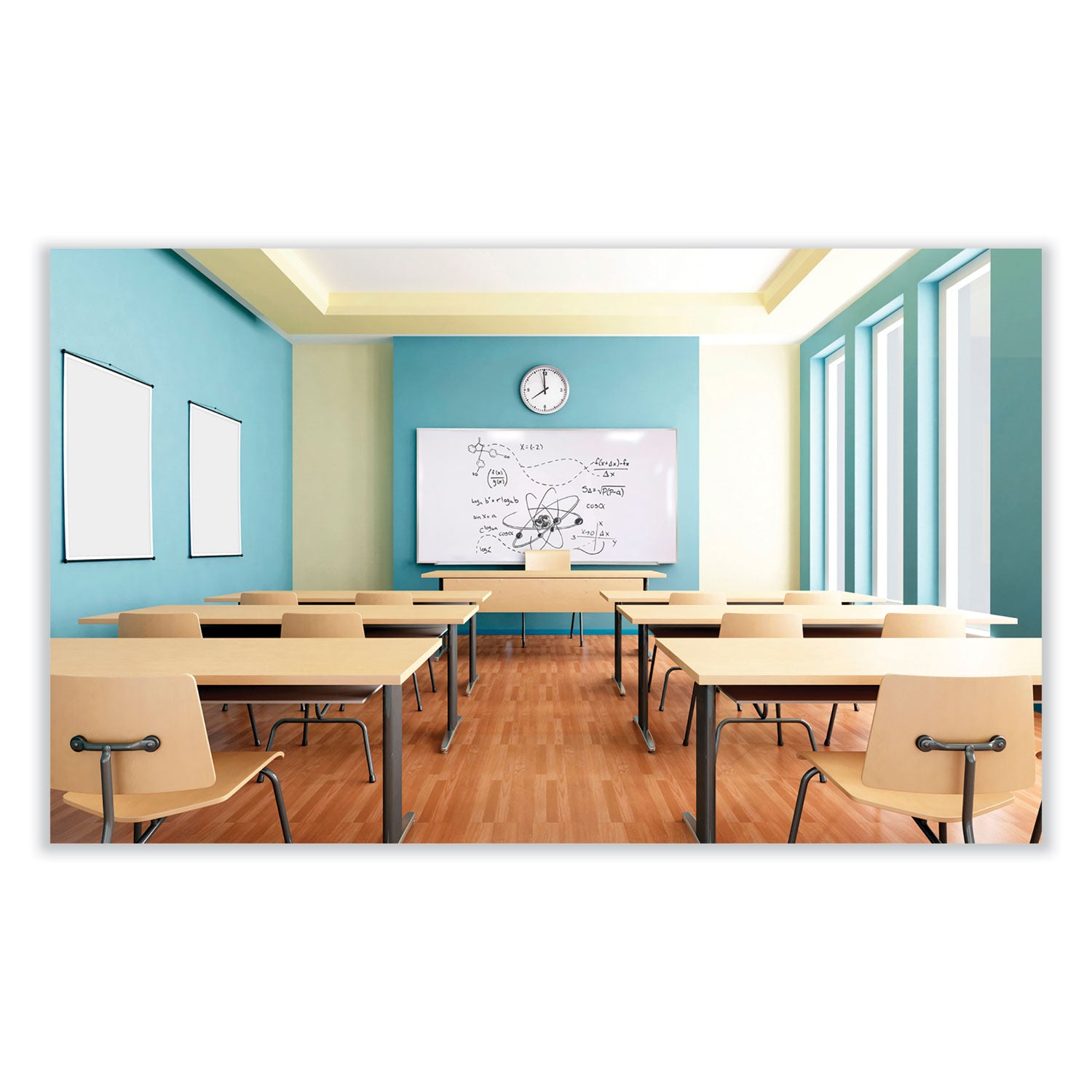 96" (8 ft) Width x 48" (4 ft) Height - Porcelain Enameled Steel Surface - Aluminum Frame - Magnetic - Stain Resistant, Dent Resistant, Scratch Resistant - 1 Each