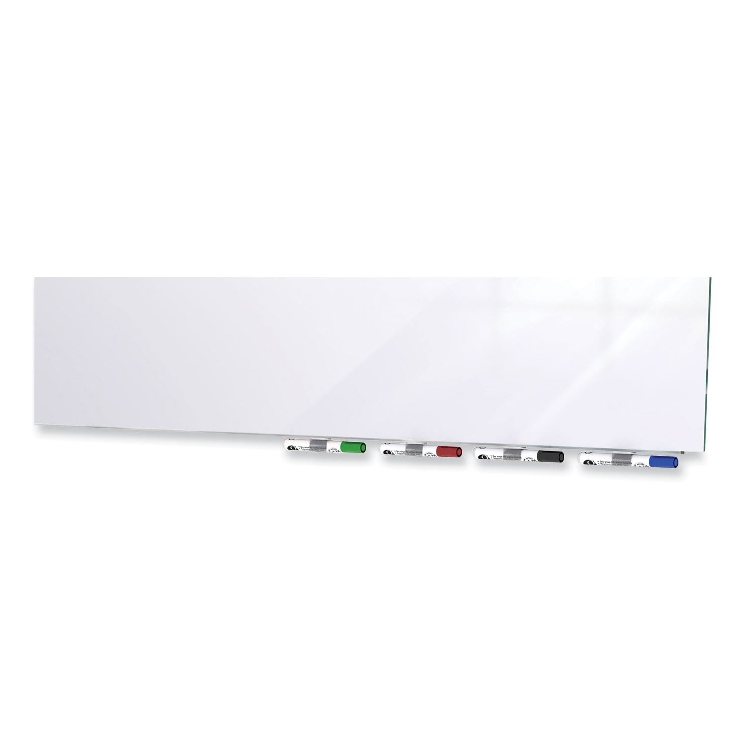 Ghent Aria Low Profile Glass Whiteboard - 96" (8 ft) Width x 48" (4 ft) Height - Tempered Glass Surface - White Back - Rectangle - Horizontal/Vertical - Magnetic - Square Corner, Recyclable - 1 Each - TAA Compliant