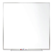 Ghent M1 Dry Erase Board, 48" x 48", White Porcelain Surface, Satin Aluminum Frame, Magnetic, Square, Accessory Tray, 1 Each