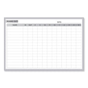 Ghent Dry Erase Board, 48" x 36", White Steel Surface, Satin Aluminum Frame, Magnetic, Stain/Ghost/Fade Resistant, Accessory Tray, 1 Each