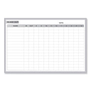 Ghent Dry Erase Board, 72" x 48", White Steel Surface, Satin Aluminum Frame, Magnetic, Stain/Ghost/Fade Resistant, Accessory Tray, 1 Each