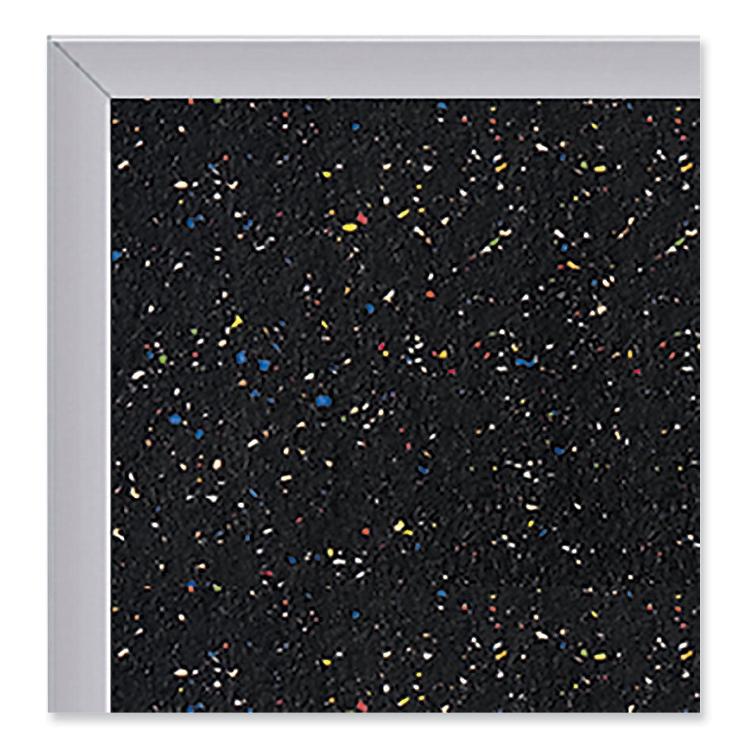 Ghent Recycled Bulletin Board with Aluminum Frame, 48" x 10 ft, Confetti Rubber Surface, Satin Aluminum Frame, Self-healing, Washable, Durable, Stain and Fade Resistant, Eco-friendly, 1 Each