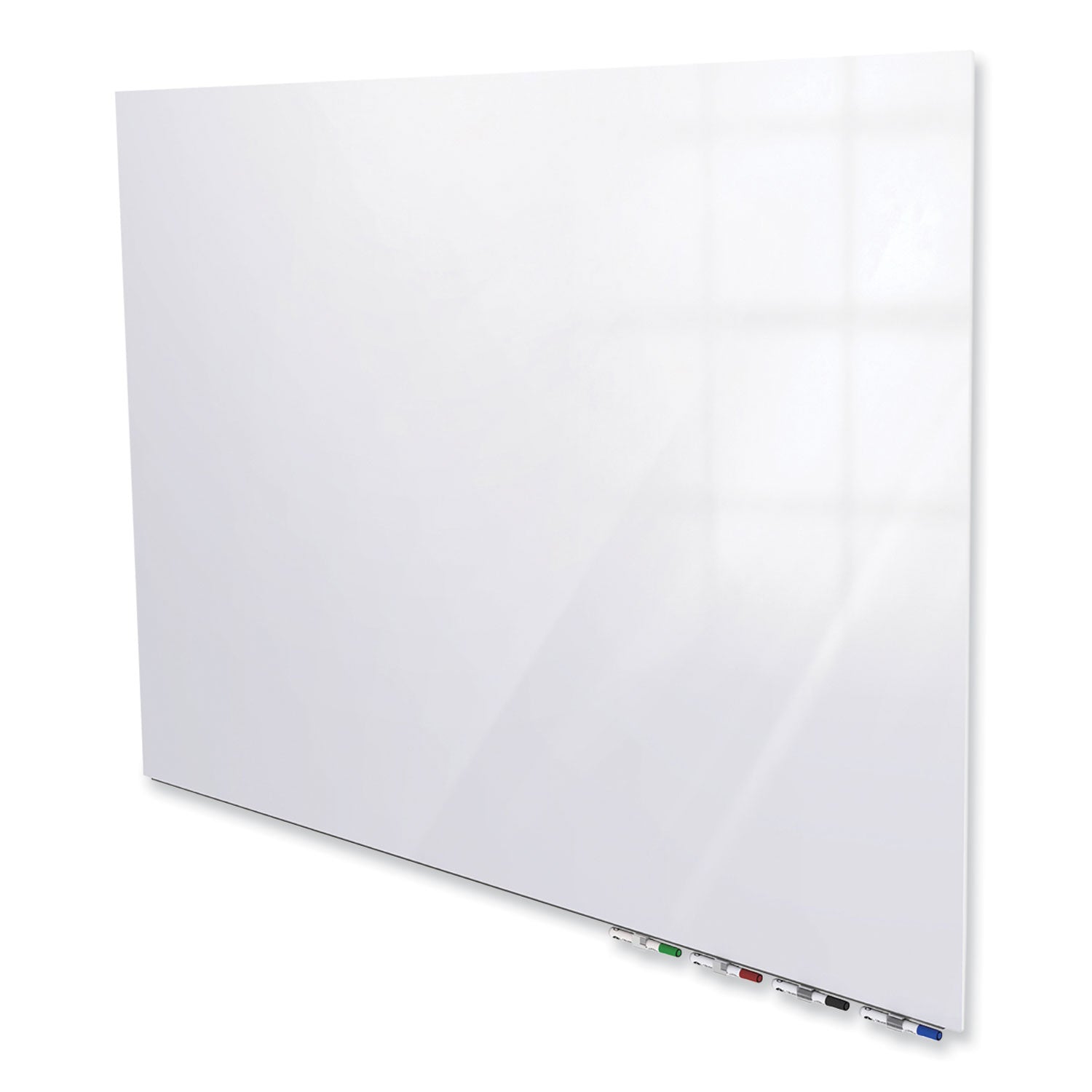 Ghent Aria Low Profile Glass Whiteboard - 72" (6 ft) Width x 48" (4 ft) Height - Tempered Glass Surface - White Back - Rectangle - Horizontal/Vertical - Magnetic - Square Corner, Recyclable - 1 Each - TAA Compliant