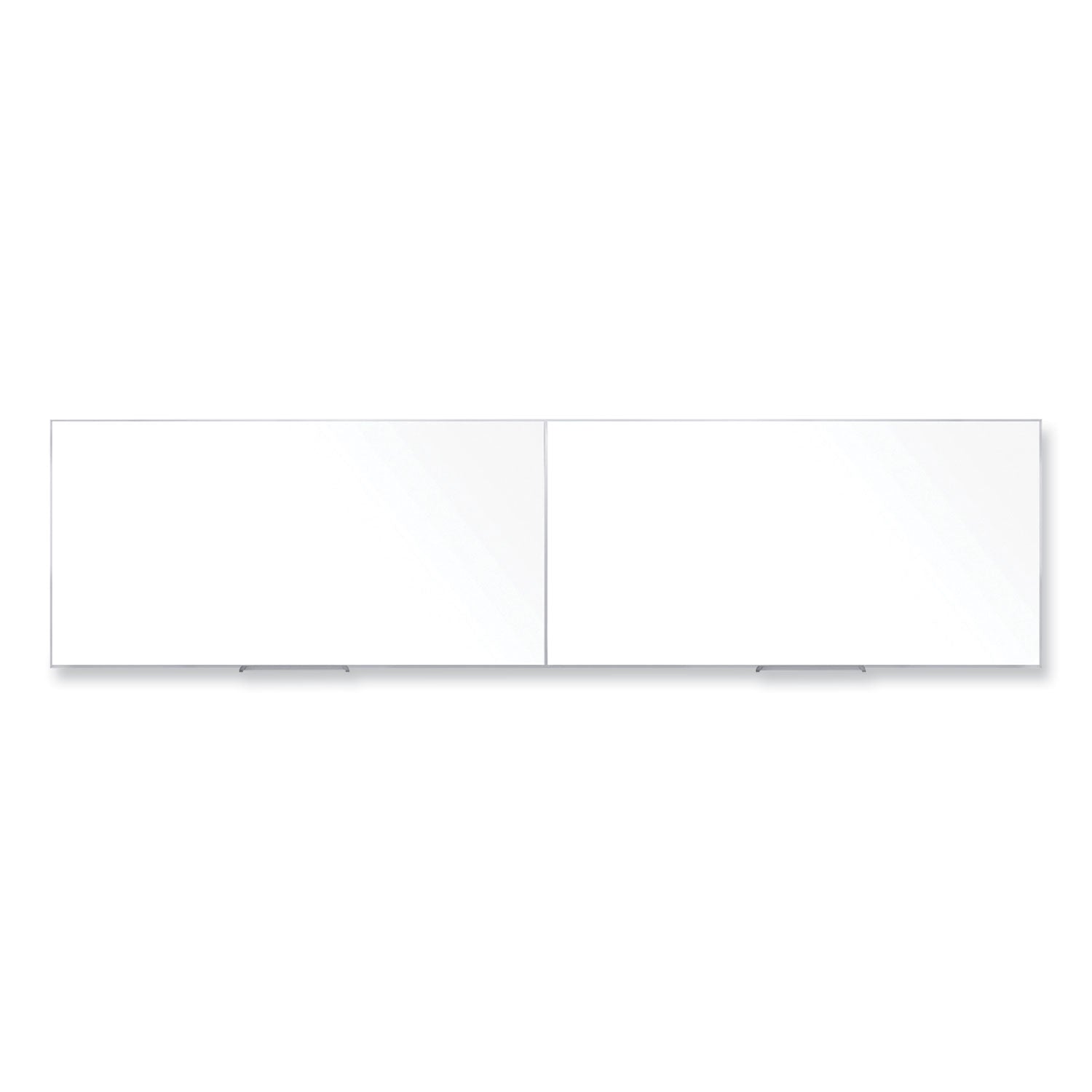 Magnetic Porcelain Whiteboard with Aluminum Frame, 193" x 48.5", White Surface, Satin Aluminum Frame