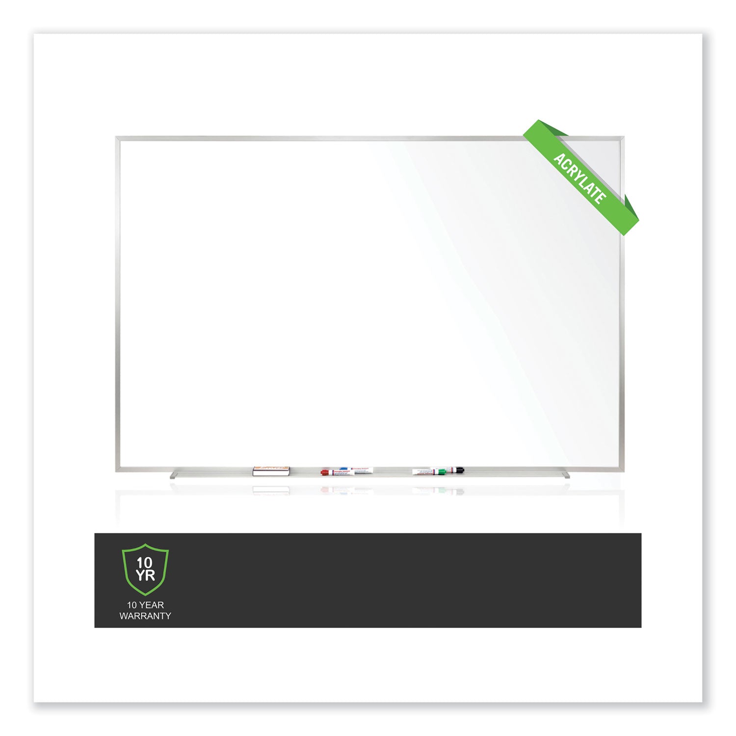 72" (6 ft) Width x 48" (4 ft) Height - Melamine Surface - Aluminum Frame - Durable, Non-magnetic - 1 Each