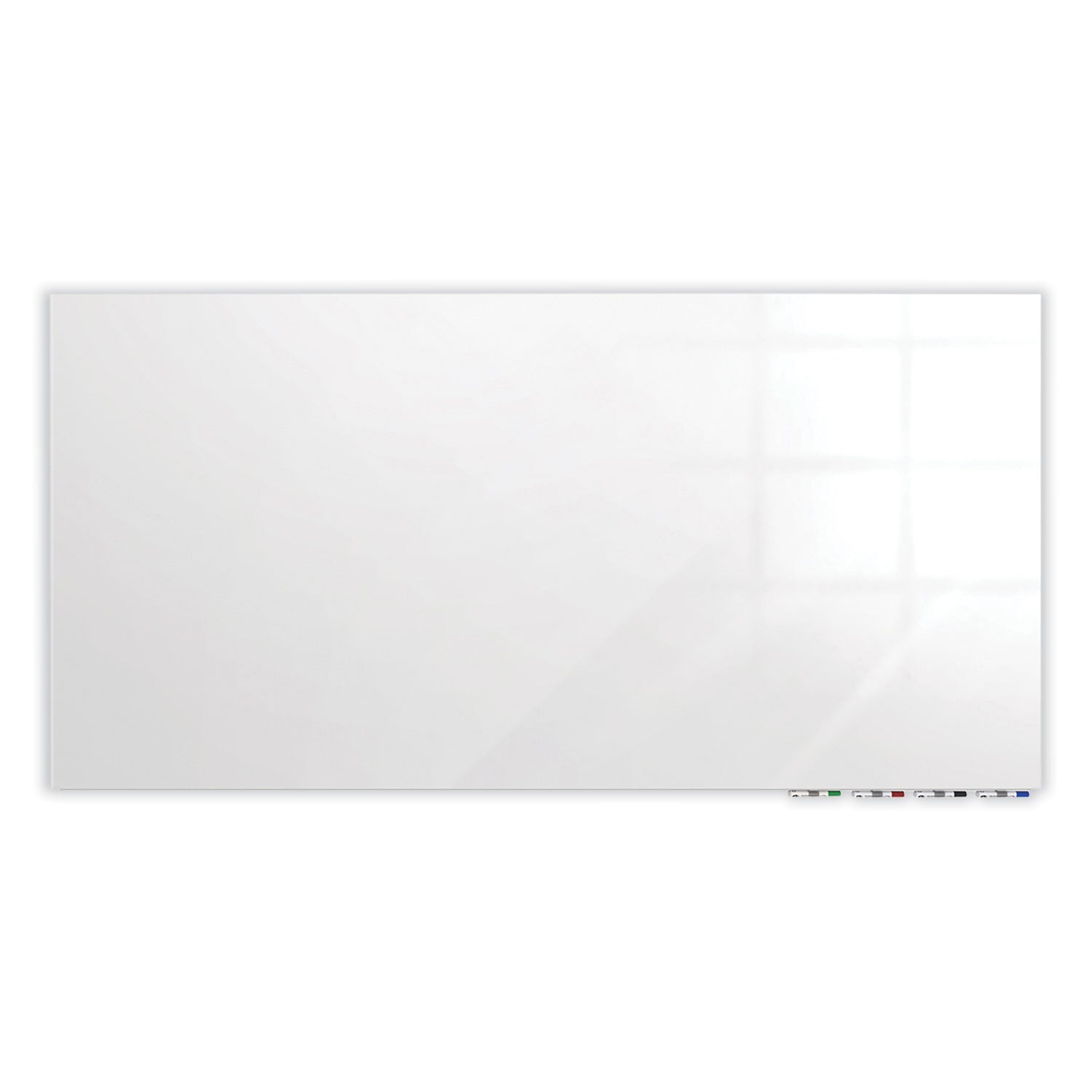Ghent Aria Low Profile Glass Whiteboard - 72" (6 ft) Width x 48" (4 ft) Height - Tempered Glass Surface - White Back - Rectangle - Horizontal/Vertical - Magnetic - Square Corner, Recyclable - 1 Each - TAA Compliant