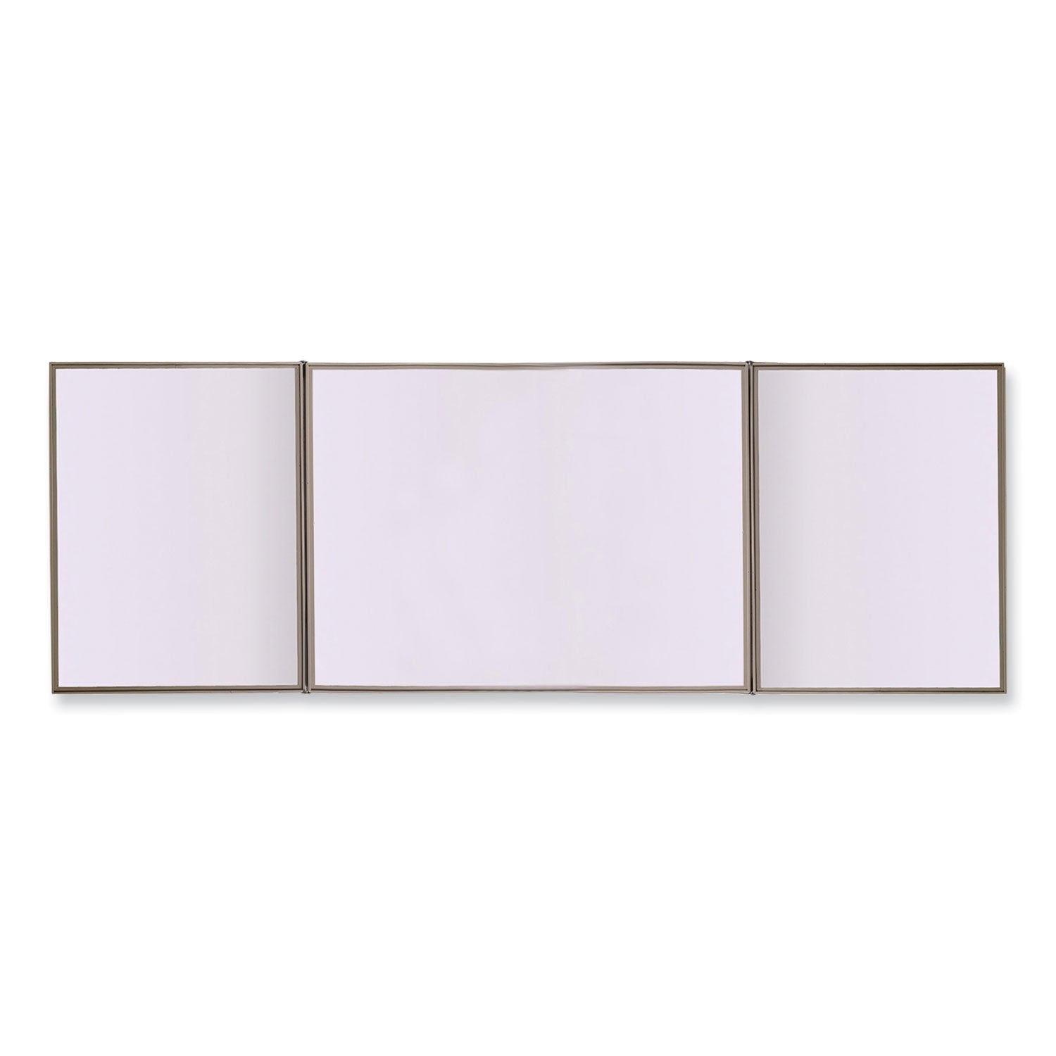 VisuALL PC Whiteboard Cabinet with Fabric Bulletin Board Exterior Doors, 36" x 24", Gray/White Surface, Satin Aluminum Frame