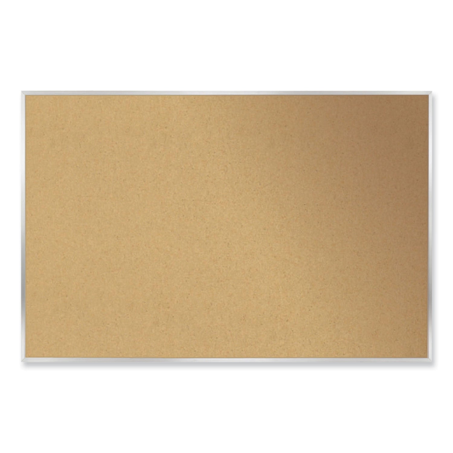 Ghent Natural Cork Bulletin Board with Aluminum Frame, 36" x 48", Self-Healing Surface, Satin Aluminum Frame, 1 Each