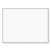 Ghent Grid Whiteboard, 72" x 48", White Steel Surface, Satin Aluminum Frame, Magnetic, Grid Pattern, Stain/Ghost/Fade Resistant, Accessory Tray, Includes Marker & Eraser, 1 Each