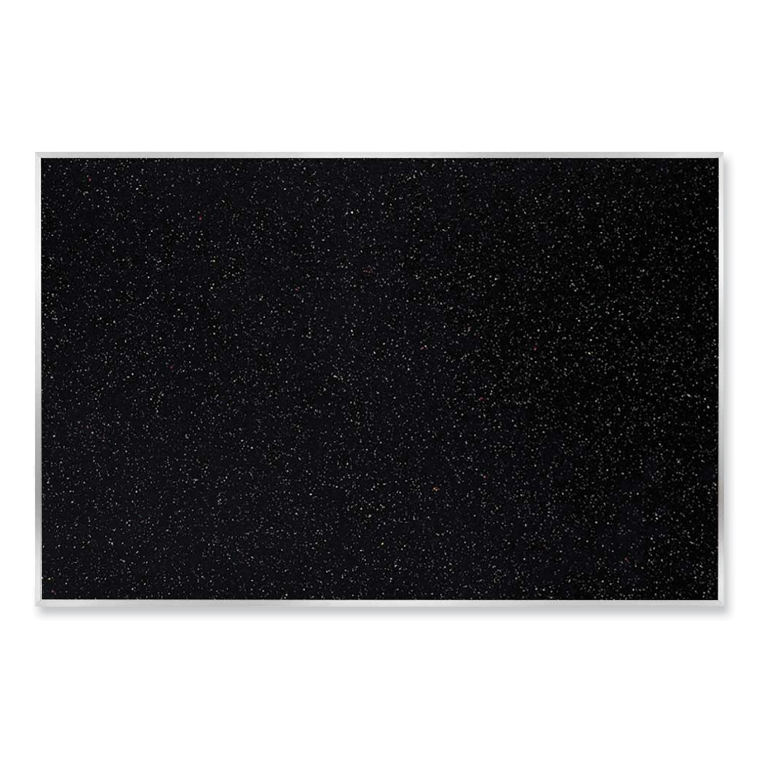 Ghent Recycled Bulletin Board with Aluminum Frame, 48" x 12 ft, Confetti Rubber Surface, Satin Aluminum Frame, 1 Each