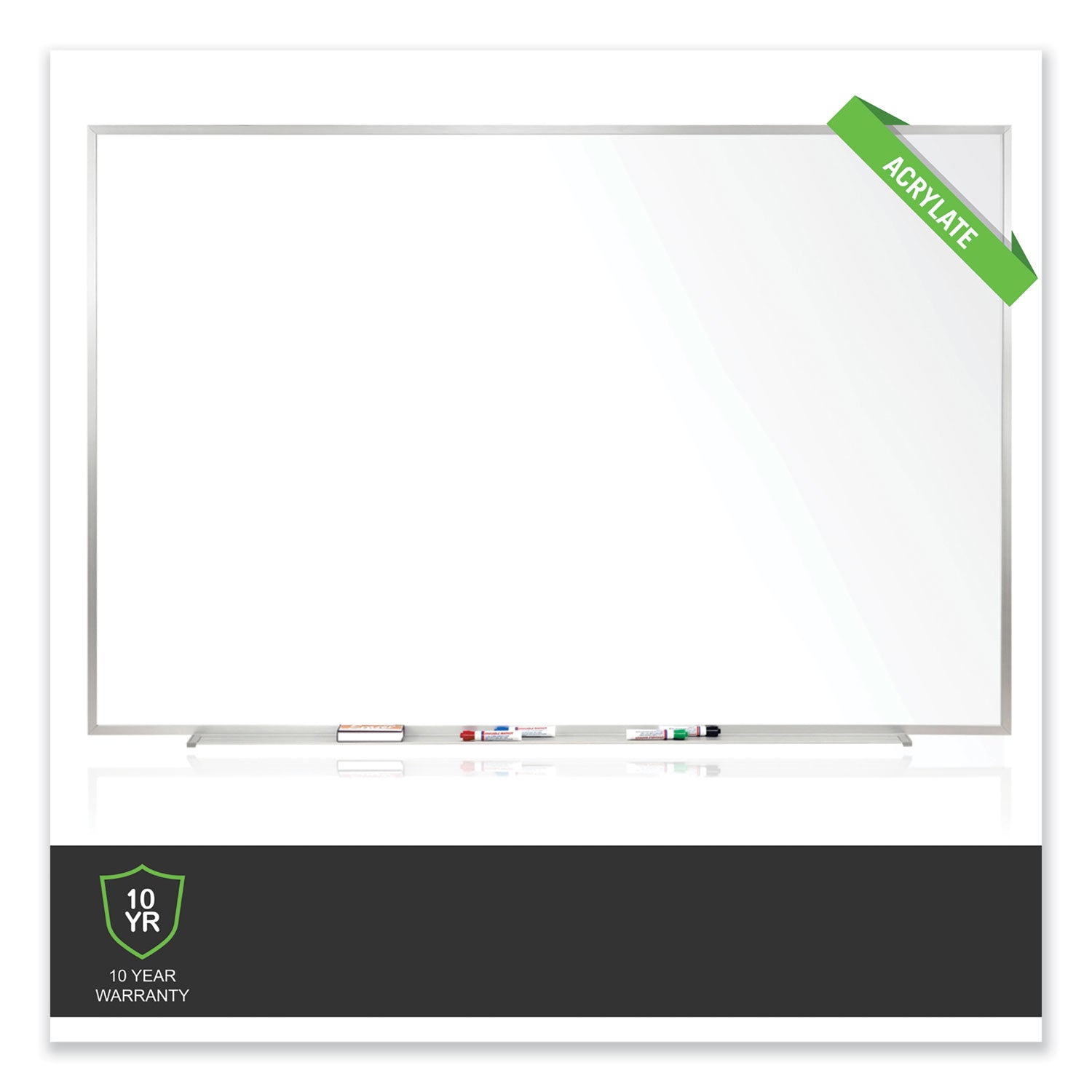 Ghent M2 Dry Erase Board - 60" (5 ft) Width x 36" (3 ft) Height - White Surface - Satin Aluminum Frame - Rectangle - Horizontal - Non-magnetic, Accessory Tray, Eco-friendly, Durable - 1 Each - TAA Compliant