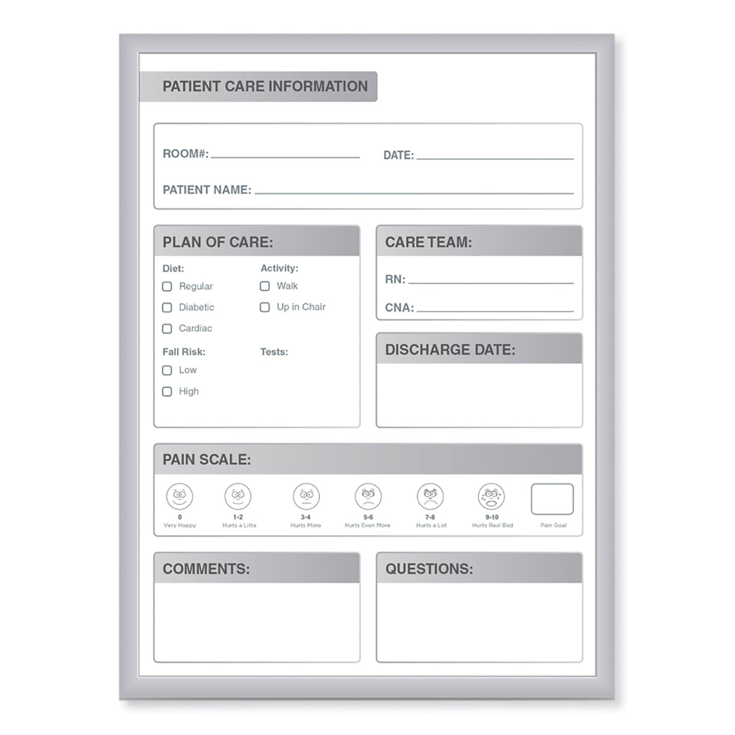 Ghent Healthcare Whiteboard - 24" (2 ft) Width x 18" (1.5 ft) Height - White Steel Surface - Satin Aluminum Frame - Rectangle - Vertical - Magnetic - Stain Resistant, Ghost Resistant, Fade Resistant, Accessory Tray - 1 Each - TAA Compliant