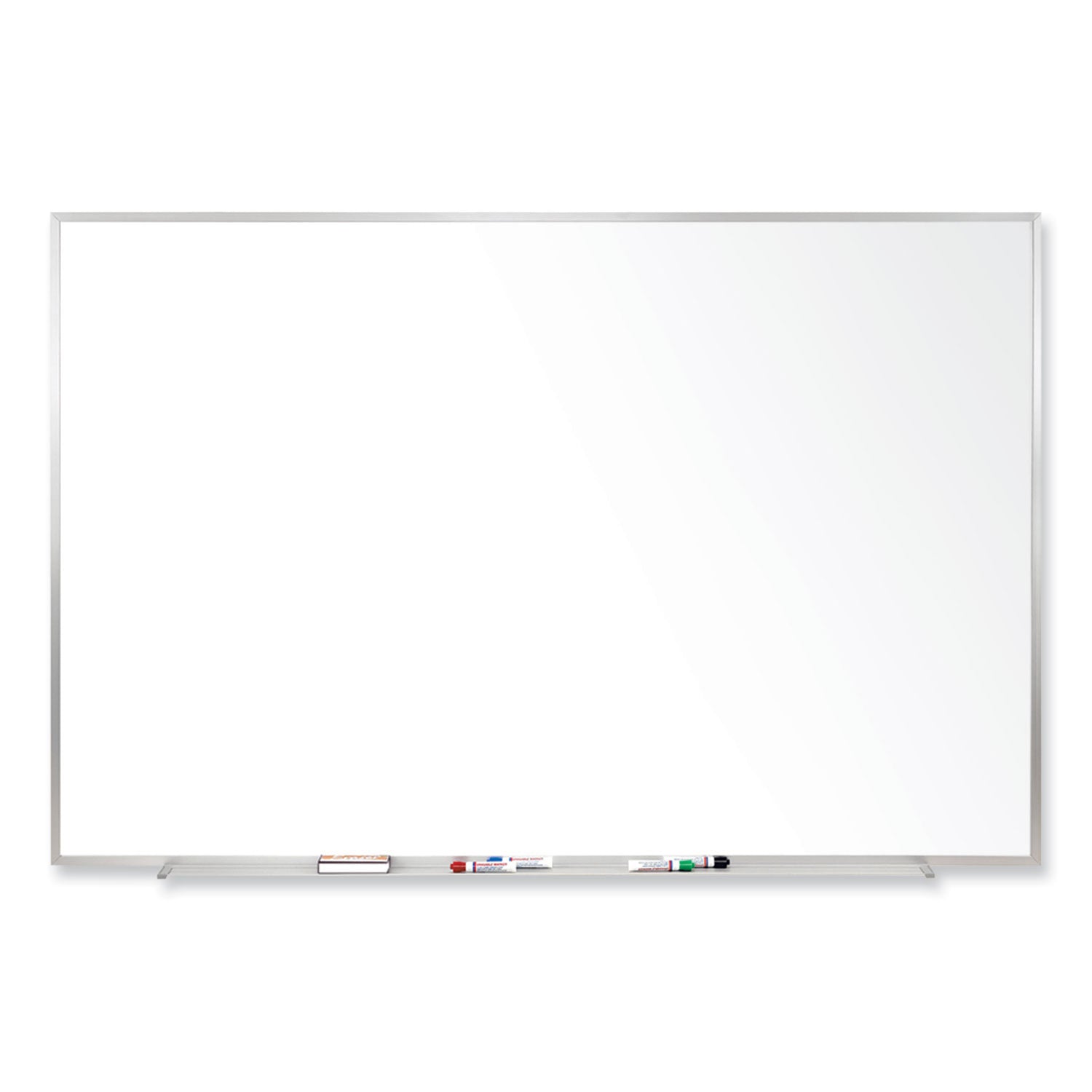96" (8 ft) Width x 48" (4 ft) Height - Porcelain Enameled Steel Surface - Aluminum Frame - Magnetic - Stain Resistant, Dent Resistant, Scratch Resistant - 1 Each