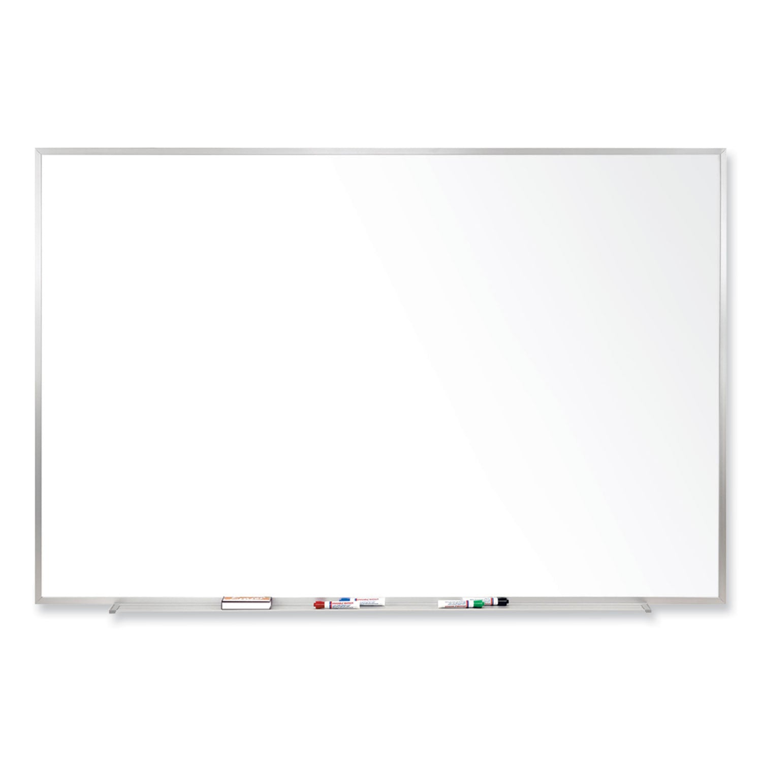 Ghent M1 Dry Erase Board, 60" x 48", White Porcelain Surface, Satin Aluminum Frame, Magnetic, Accessory Tray, 1 Each