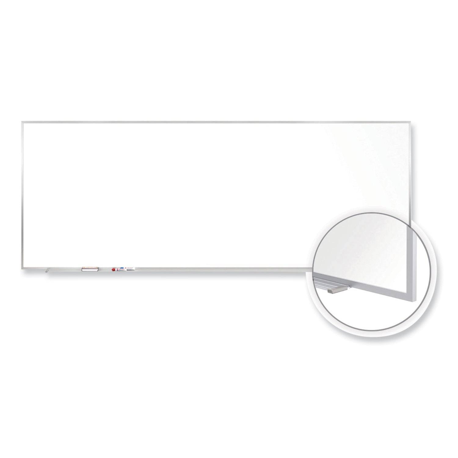 Ghent M1 Dry Erase Board, 144" x 48", White Porcelain Surface, Satin Aluminum Frame, Magnetic, Rectangle, Accessory Tray, 1 Each