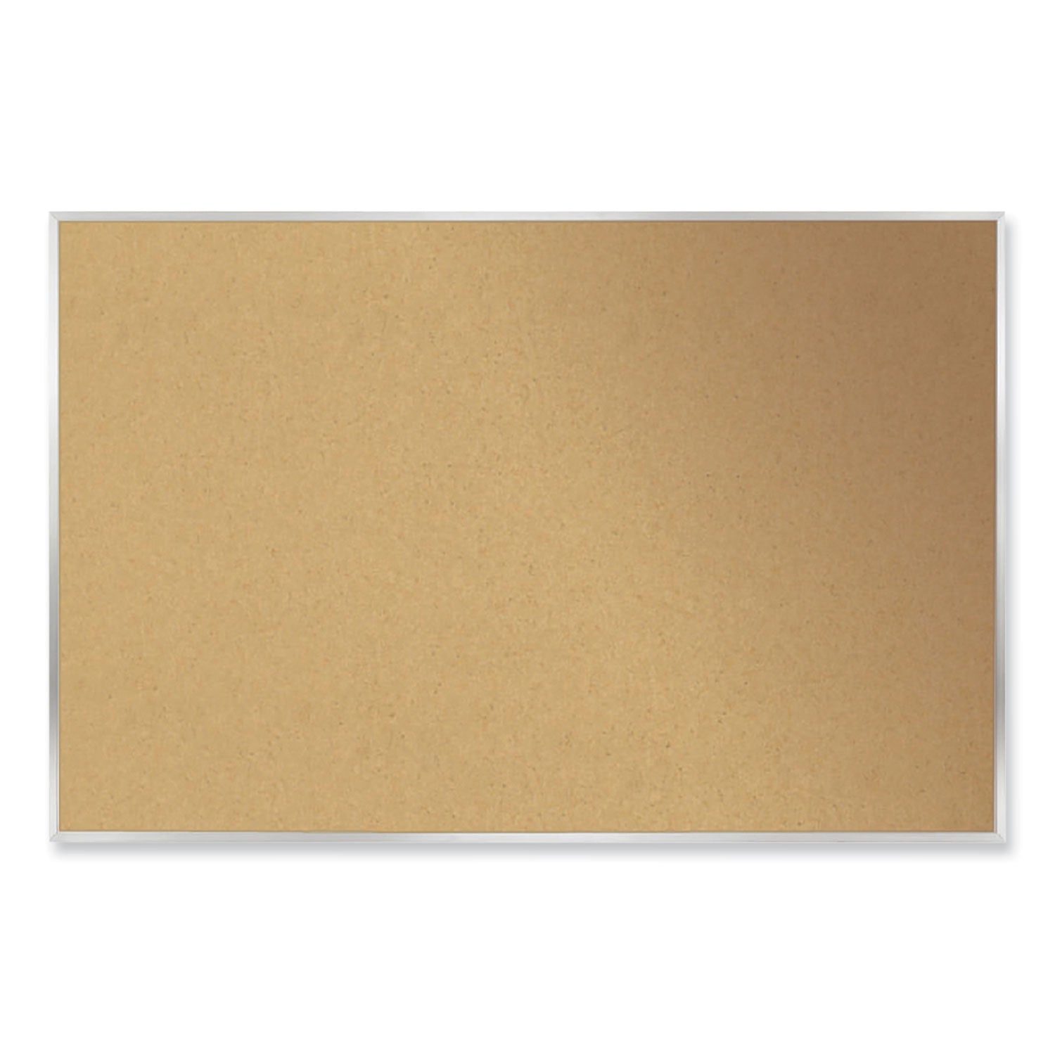 Ghent Natural Cork Bulletin Board with Aluminum Frame, 48" x 72", Self-healing, Laminated, Satin Aluminum Frame, 1 Each