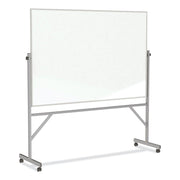 Ghent Dry Erase Board - 72" (6 ft) Width x 48" (4 ft) Height - White Porcelain Surface - Satin Aluminum Frame - Rectangle - Vertical - Magnetic - Assembly Required - 1 Each