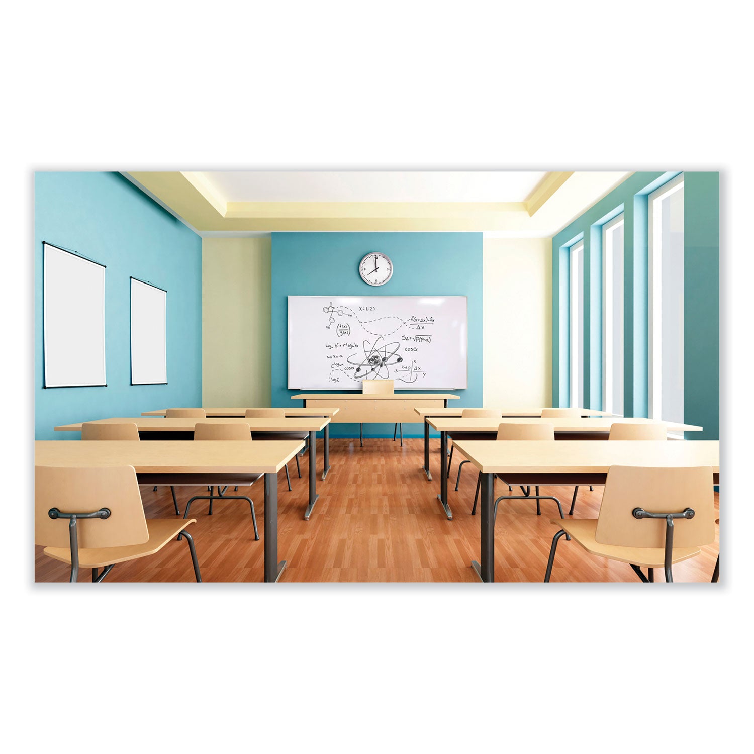 48.5" (4 ft) Width x 36.4" (3 ft) Height - White Porcelain Surface - Aluminum Frame - Magnetic - Stain Resistant, Scratch Resistant, Dent Resistant, Marker Tray - 1 Each