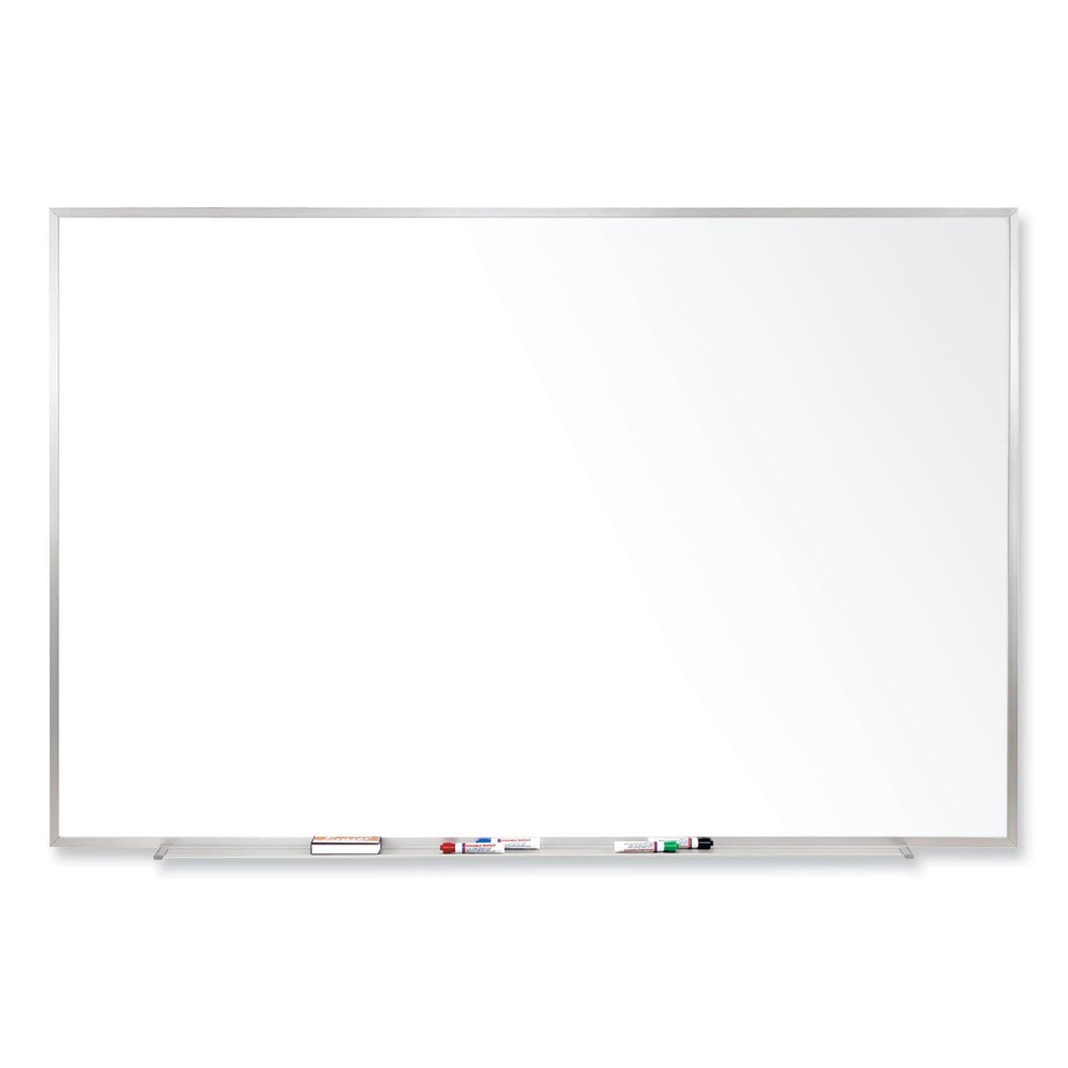 Ghent M1 Dry Erase Board, 120" x 48", White Porcelain Surface, Satin Aluminum Frame, Magnetic, Accessory Tray, 1 Each