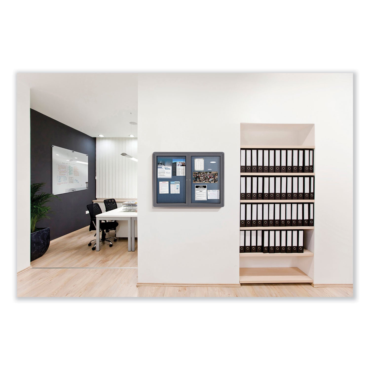 26" Board Height x 36" Board Width - Beige Fabric Surface - Gray Aluminum Frame - 1 Each