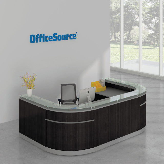 OfficeSource Cosmo U Shape Reception Typical - Steely Gray