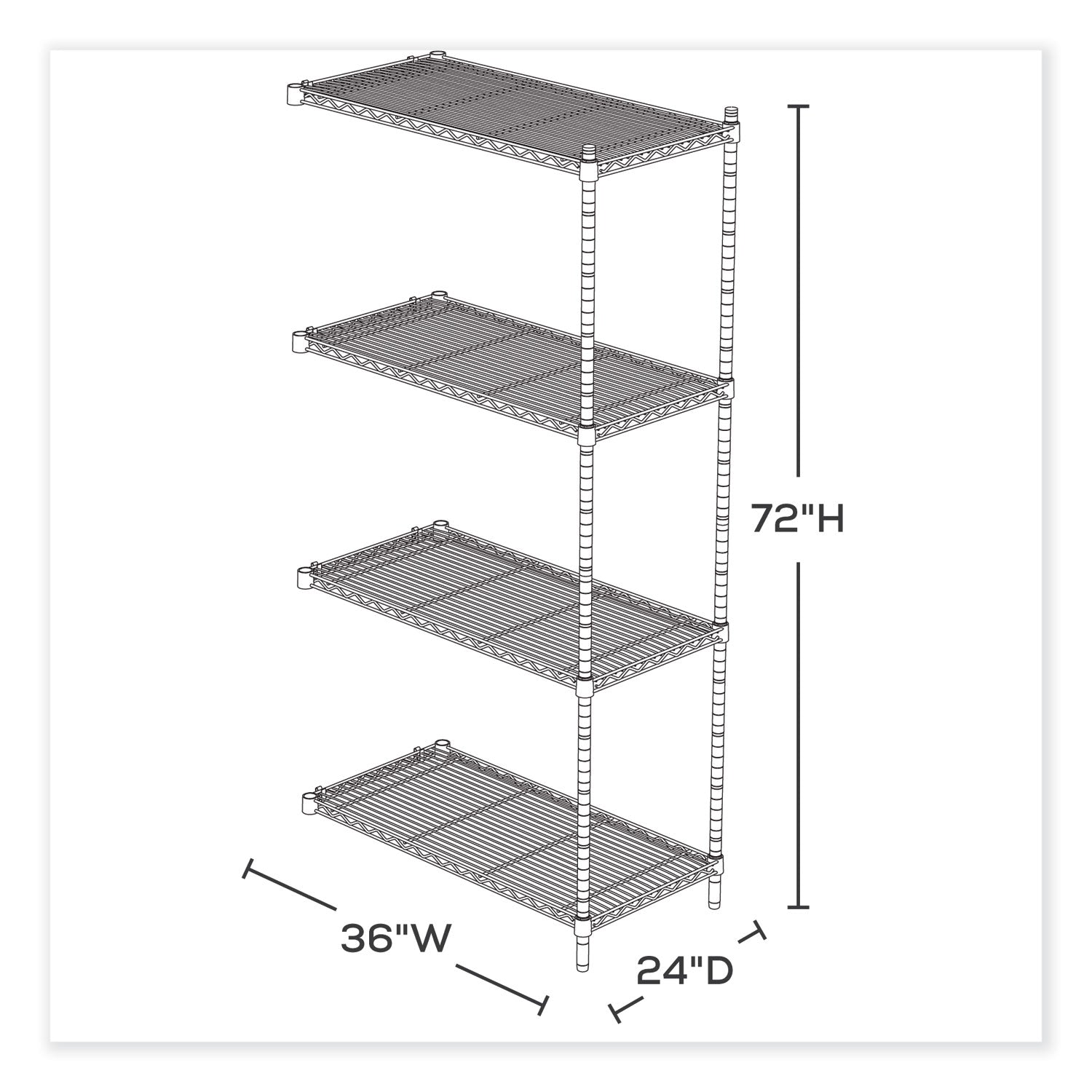 Shelving Wire Ind Add On Blk