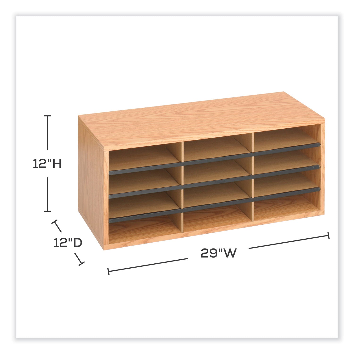 Orgnzr Wood Corr 12 Comp Mok