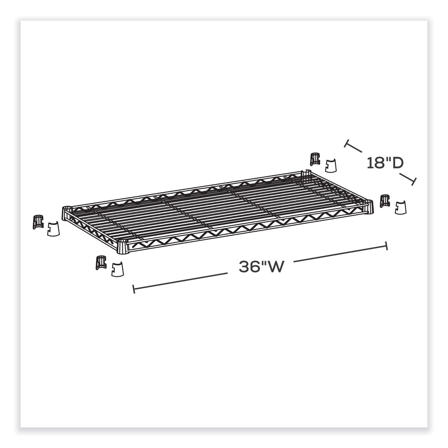 Shelving Wire Ind Shelf 2 Pk